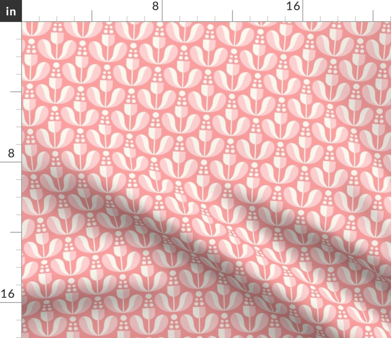 Pink Whimsical Botanical Retro Scandi Custom Printed Fabric by Spoonflower Various Fabrics by the Yard or Fat Quarter